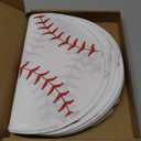 Yeyeplum 12 Pcs Baseball Party Favor Bags 10  10 Inch Baseball Gift Bags with Handle Round Non Woven Gift Pouches for Goodie Candy Snacks Sports Themed Birthday Party Supplies