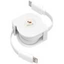 Helix Retractable USB-C to Lightning Cable, 91.44 cm, White