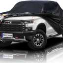 Silverado 1500 Truck Cover Custom Fit 1998-2026 Crew Cab SB (5.7'-5.8') with Door Zipper, 12 Layers Full Exterior Pickup Truck Cover Waterproof All Weather, Wind Dust Sun and UV Protection.