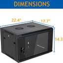6U Wall Mount Server Cabinet Network Rack Enclosure Locking Glass Door by Tedgetal