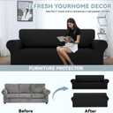 LURKA Stretch Oversized Sofa Slipcovers 1 Piece Couch Covers for 3 Cushion Couch Sofa Furniture Protector Full Sofa Covers with Elastic Bottom for Kids and Pet (X-Large, Black)