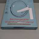 Rocollos Rechargeable Wall Mounted Lighted Makeup Mirror, 8 Inch Double-Sided LED Vanity Mirror 1X/10X Magnification,3 Color Lights Touch Screen Dimmable 360Swivel 13 Inch Extendable