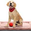 Dog Beds Crate Pad for Medium/Large Dogs Ultra Soft Dog Crate Bed Washable & Anti-Slip Kennel Pad for Dogs Cozy Sleeping Mat,Pink 36inch