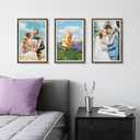 Picrit 12x18 Picture Frame 3 Pack, Brown Poster Frame, Display Poster 11 x 17 with Mat or 12 x 18 without Mat for Horizontal or Vertical Wall Mounting