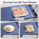 Food Warming Mat,Full Surface Graphene Heating Electric Warming Tray,6 Tempe-Settings & 1-6Hr Auto Shut-Off,Foldable Food Heating Mat,Food Warmer Trays for Chafing Dishes Navy Blue