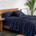 Bare Home Split King Sheet Set - 1800 Ultra-Soft Microfiber Bed Sheets - Double Brushed - Deep Pockets - Easy Fit - 5 Piece Set - Bedding Sheets & Pillowcases (Split King, Midnight Blue)
