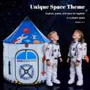 Hallo Deer Kids Play Tent, Astronaut Spaceship Space Pop Up Tent Kids, Foldable Castle Kid Tent Indoor Outdoor Fun & Imagination, Toddler Tents Indoor Gifts for Baby Boys Girls