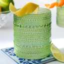 Kate Aspen Sage Green Hobnail Beaded Drinking Glasses Set of 6-10 oz Vintage Glassware, Holiday Entertaining Drinkware, Water & Cocktail Glasses - Great Christmas or Hostess Gift