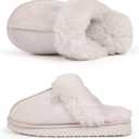 CIOR Boys Girls Memory Foam Slippers Faux Fur Lining Slip-on Clog Indoor Outdoor for Little Kid Big Kid, Size: 1-2 Big Kid