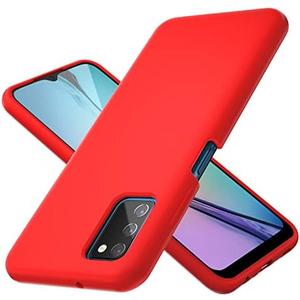 NUIMADL Galaxy A03S Case 6.5 inch, Soft Liquid Silicone Protective and Anti-Scratch Microfiber Lining Shockproof Compatible with A03S Cover (Red)