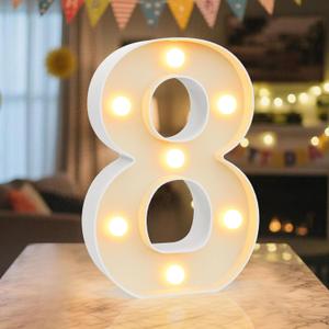 LED Marquee Light Up Numbers Sign - Lighted Birthday Numbers Sign for Birthday Party Decoration, Bar Wall, Home, Table Room, Wedding and Christmas Decorations, Number 8 (Warm White) LED Marquee Light Up Numbers Sign - Lighted Birthday Numbers Sign for Birthday Party Decoration, Bar Wall, Home, Table Room, Wedding and Christmas Decorations, Number 8 (Warm White)