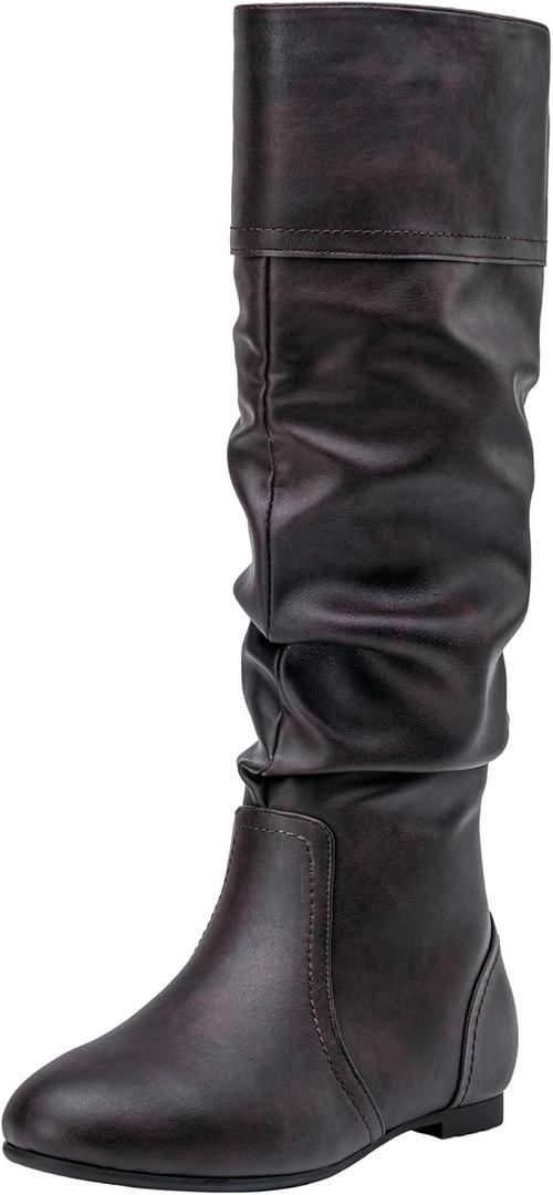 Jeossy Women's 9601 Knee High Boots Tall Slouch Boots with Inside Zipper (7)