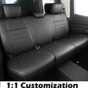 Seat Covers Fit Toyota Tundra 2022 2023 2024 2025 2026 CrewMax Double Cab, Full Set Faux Leather, Water-Resistant Full Coverage Seat Protectors-Black