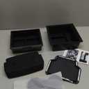 QINQINTU for Tesla Model Y Juniper(20252026) & Model 3 Highland(20242026) Center Console Organizer [Slide Smoothly & Carbon Fiber] Sunglasses Cup Holder for Tesla Model 3 Model Y Accessories Black