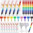 Sayglossy 15 Set Valentine's Day Gift Bulk Heart Stacking Crayons Colorful Stackable Buildable Crayons with Valentines Card Sticker Valentine Party Exchange Gift for Party Supplies