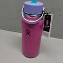 Hydro Flask Water Bottle - Insulated Stainless Steel - Wide Mouth Flex Straw Lid, Non Spill, Leakproof and Refillable in 32 Oz Holiday Punch