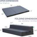 LIKIMIO Folding Mattress Full, High Density Foam Mattress with Breathable and Washable Cover & Storage Bag, 4 Inch Foldable Mat Topper for Camping, RV and Yoga, Handle Design, Blue