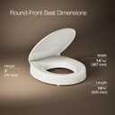 KOHLER 25876-96 Hyten 3" Height, Elevated Soft Close Round Toilet Seat, Contoured Seat with Grip-Tight Bumpers, Quick-Attach Hardware, Biscuit