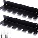 2 Pack Paint Spray Gun Holder Wall Mount, 21 x 4.9 x 3.1 Inch, Holds 7 Guns Without Cups Heavy Duty Steel Paint Organizer for Garage, Body Shop, Workshop Tool Weight Capacity 20 Lbs Black