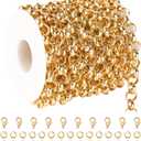KYUNHOO Hollow Circle Chain Spool Gold Jewelry Making Chain Roll 5 Meters Aluminum Chains for Women Men DIY Craft Finding Jewelry Making Supplies