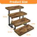 4 Tier Cupcake Stand, 15.7" Large Wooden Serving Tray for Party Food Display, Rustic Tiered Tray Decor Capable of Dessert Table & Perfume Organizer, with Sturdy Metal Frame