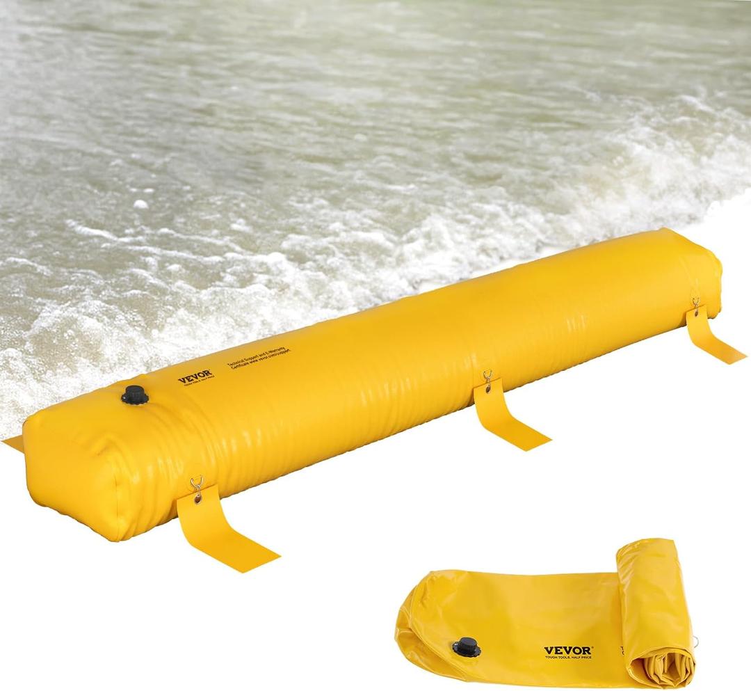 Flood Barrier, Flood Bags, Sandbag Alternative, Water Barrier for Flooding with Great Waterproof Effect, Reusable PVC Water Diversion Tubes, Lightweight Flood Barriers for Home, Door, Garage