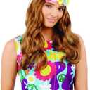 Fun Shack Women's Adult Costume, Floral Hippie Wig, One Size
