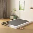 4 Inch Queen Box Spring with Fabric Cover, No Noise Mattress Foundation for Bed, Heavy Duty Bed Base, Easy Assembly, Black