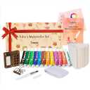 Original Tobios Mini Wooden Watercolor Paint Set – Compact Travel Art Kit with 12 Colors, Refillable Brush & Sketchbook – Unique Creative Gift for Birthdays, Holidays & Art Lovers