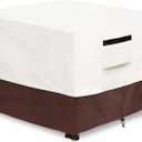 Patio Ottoman Cover,25W x 25D x 18H inch,Waterproof Square Patio Small Side Table Cover,Suitable for 3-Piece Outdoor Wicker Patio Bistro Set Side Table(Beige)