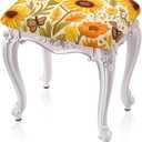 Flashideas Sunflower Stool Covers Rectangle 2 Pack Stretch Rectangle Bar Stool Covers with Elastic Band Protector Jacquard Chair Seat Slipcover for Wooden Metal Bench