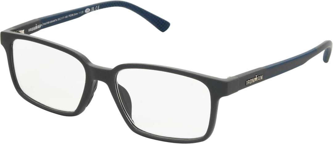 IRONMAN mens Chase Square Reading Glasses (Black)