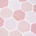 Hexagon Tiles Peel and Stick Backsplash for Kitchen, 10-Sheet Stick on Tiles Kitchen Backsplash, Pink 3D Peel and Stick Wall Tile12''12''