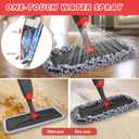 HOMTOYOU Microfiber Hardwood Floor Mop: Dust Spray Mops for Cleaning Wood Home Kitchen Floors - Wet Mopping & Dry Sweeping - 3 Reusable Refills & 1Pcs 400+ML Refillable Bottle