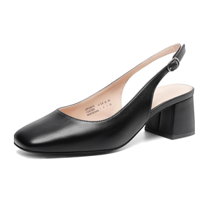 DREAM PAIRS Women's Low Chunky Heels Slingback Square Toe Block Dress Shoes Closed Toe Comfortable Wedding Work Pumps, Size 10