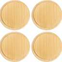 Uxcell 4Pcs Bamboo Cup Lid 3.58 Inch, Cup Cover Coffee Mug Cover Tea Glass Drink Cup Lid, Reusable Wooden Round Cup Lid for Keeping Warm