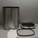 FDW Kitchen Trash can for Bathroom Bedroom Home Office Automatic Touch Free Garbage bin with lid Brushed Stainless Steel Rectangular 13 Gallon / 50L