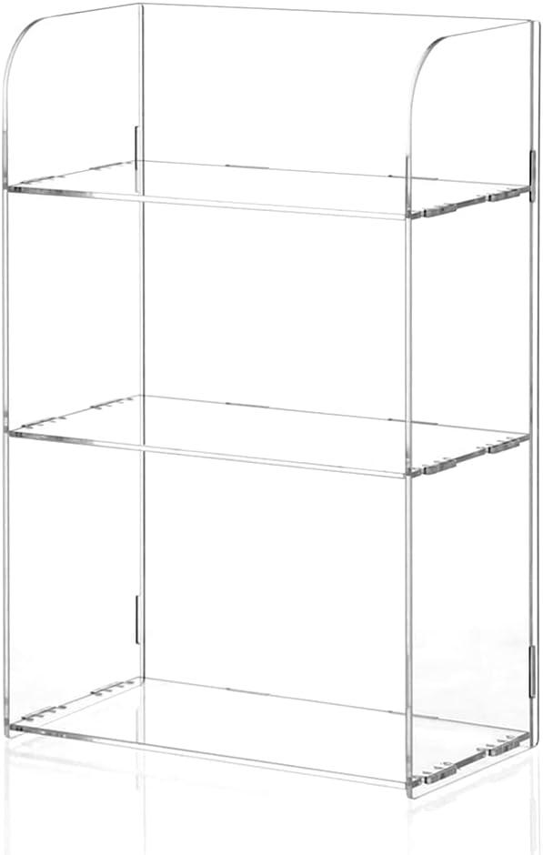 Jusalpha 3 Tier Clear Acrylic Bathroom Organizer Shelf for Cosmetic Perfume Makeup Toy Spices Standing Tabletop Vanity Tray Shelf Multifunctional Sturdy Display Showcase (8''x 4''x 12'')…