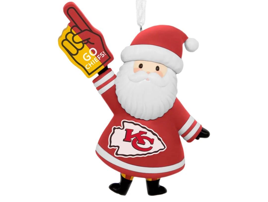 Hallmark Christmas Ornament, NFL Kansas City Chiefs Santa Fan Ornament, Gifts for Sports Fans