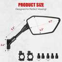 ATV Mirror, Multi-angle Side Rearview Mirrors for Bike Motorcycle ATV Scooter Cruiser with 8mm 10mm Bolt, 7/8" Handle Bar Mount Clamp Compatible with Suzuki Yamaha Honda Kawasaki Victory and More