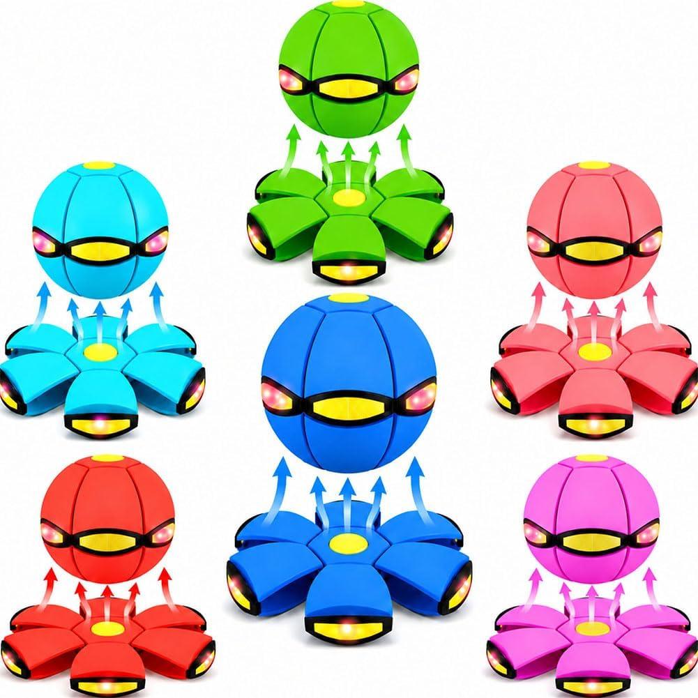 6PCS Magic Ball With Led Lights,Transforming Flying Saucer Bouncy Ball Toy, 22.5 cm x 22.5 cm x 4 cm