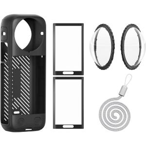 Insta 360 X4 Lens Guards Cap Silicone Case and Screen Protectors Compatible with Insta360 X4