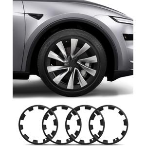 Model Y All-in-one Wheel Rim Protector for Tesla Model Y Juniper 20" Helix Wheel- Strips for Curb Rash Prevention Wheel Rim Protector Easy to Install (Matte Black, 4pcs)