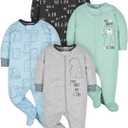 Gerber Baby Boys 4 Pack Sleep 'N Play Footie (Bear)