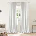 Linen 100% Blackout Curtains 120 Inch Length 2 Panel Set, Heavy Duty Linen Curtains for Living Room, Thermal Insulated Drapes for Bedroom, W52 x L120 Inch-Ivory (52"W x 120"L (Pack of 2), Ivory (3 in 1))