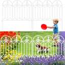 AMAGABELI GARDEN & HOME 5 Panels Decorative Garden Fences and Borders for Dogs 24in(H)10ft(L) No Dig Metal Fence Panel Garden Edging Border Fence for Animal Barrier Fencing for Flower Bed Yard White