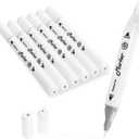 Blender Colorless Alcohol Markers, 6 Pack Blending Dual Tips Soft Fine Tip and Broad Tip Permanent Art Marker for Artists Adults Coloring Drawing Illustration Sketching Painting (Blender)