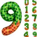 3 x Pixel & TNT Theme 40in Giant Number Balloons - Foil Mylar Birthday Party Decorations for Kids Adults Cumpleaos, Block Style Pixel Art Shape Balloon Decor Supplies (Pixel, Number 9)