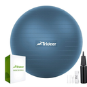 Trideer Anti-Slip Inflatable Yoga Ball with Quick Pump for Stability, Blue, Size L (23"-26")