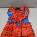 Marvel Spiderman One Piece Pajamas Set Boys, Teens, Fleece Hooded Jumpsuit, Superhero Outfit, Loungewear PJs, Gifts for Boys (5-6 Years, Blue/Red)